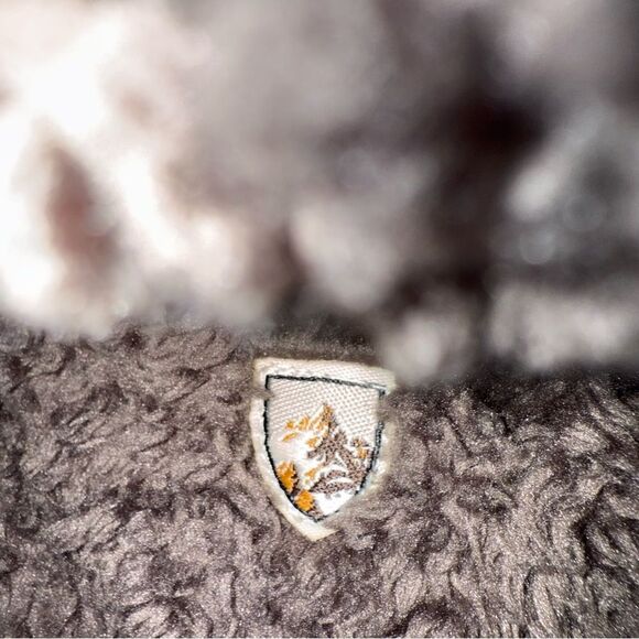 Kuhl Womens Sz L Brown Fuzzy Hooded Flight Vest Packable Hood Sherpa Outdoor - Picture 6 of 12